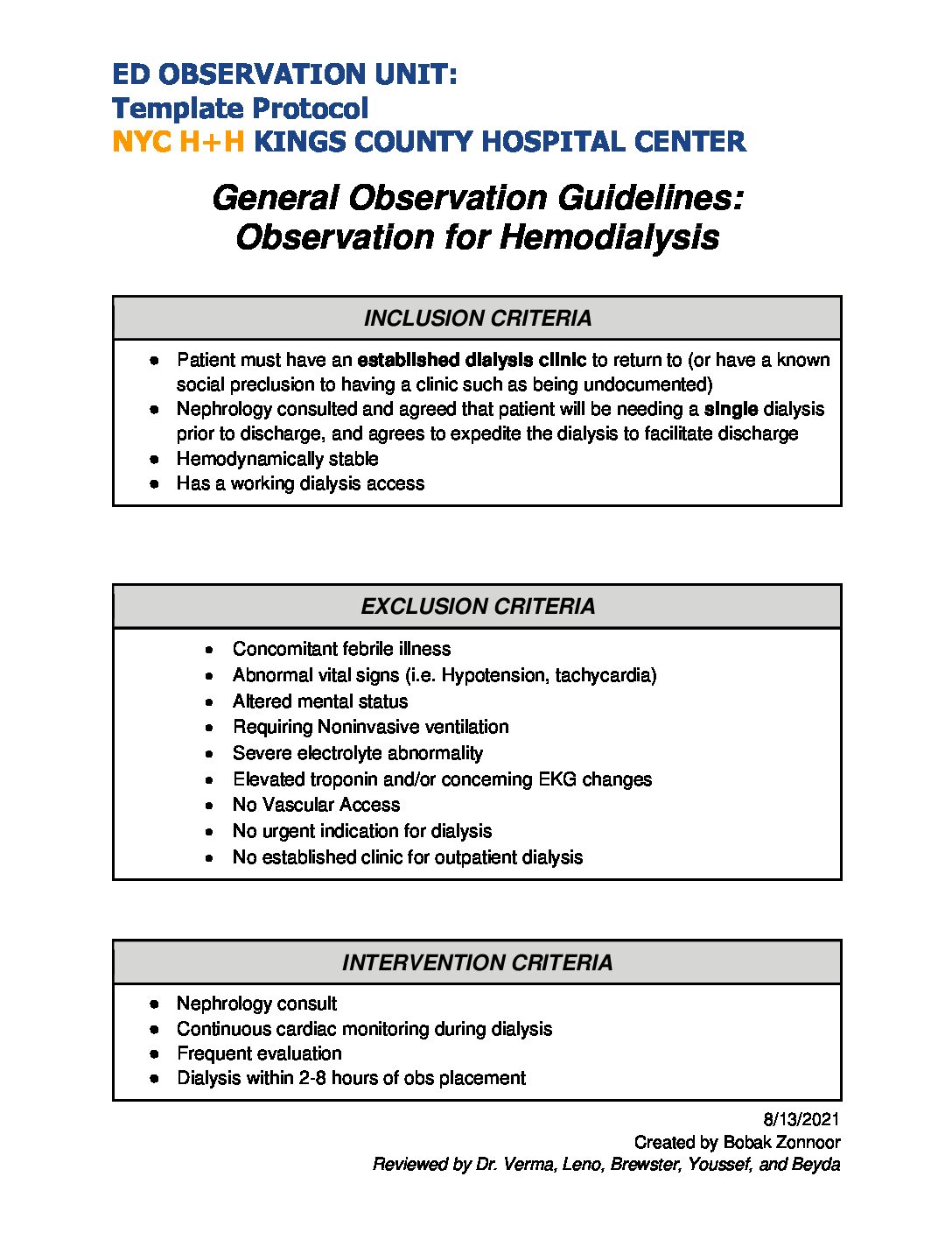 Obs For Hemodialysis Kings County Hospital Suny Downstate 8256